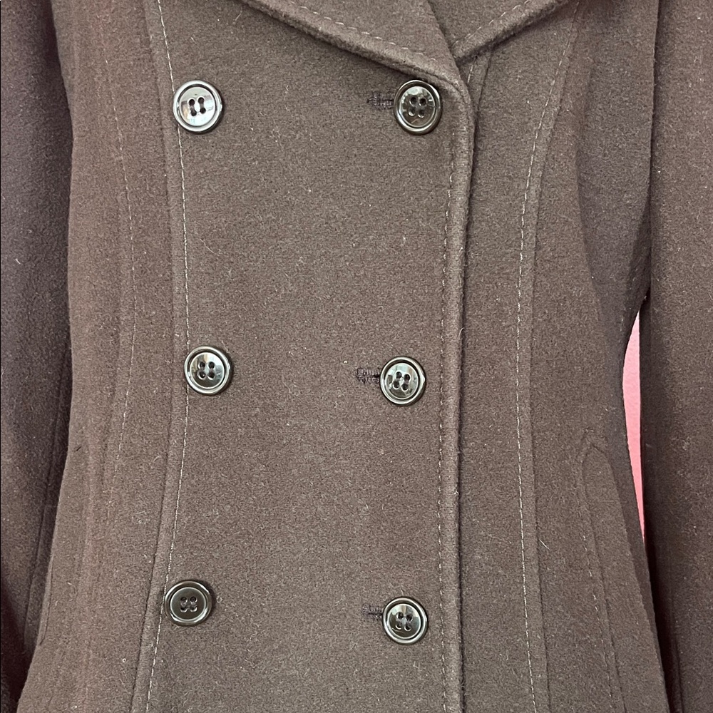 EUC Esprit Brown Double-Breasted Pea Coat - Picture 5 of 13